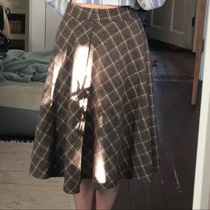 Ankle length plaid skirt